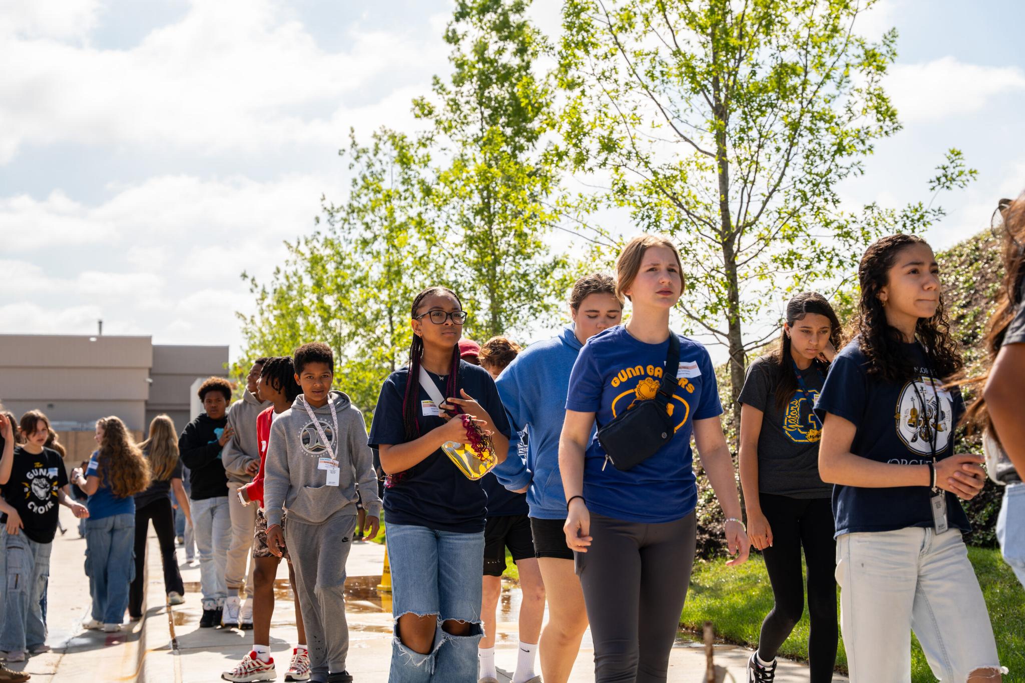 Students waiting in line